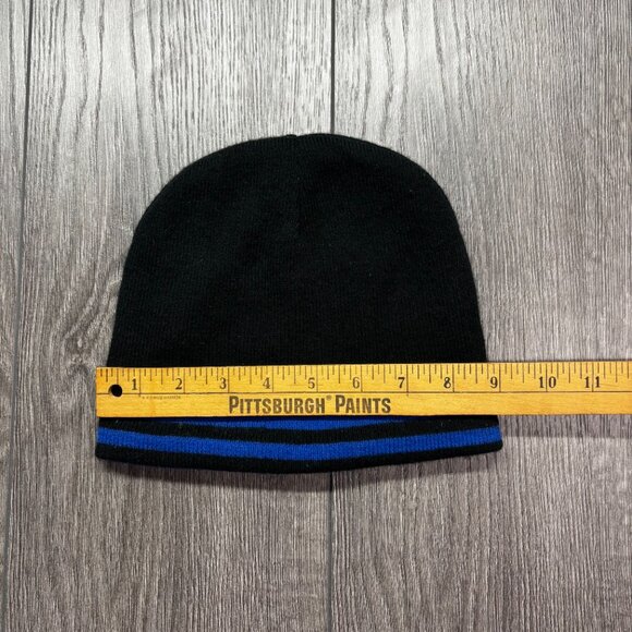 Nike Vintage Y2k Toque Beanie Skull Cap Hat Black Blue One Size - Picture 2 of 5